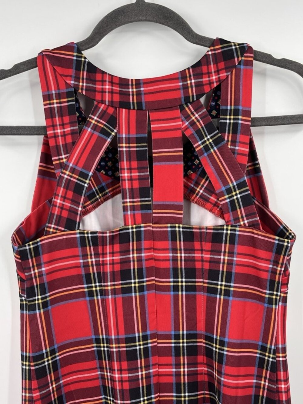 GRETCHEN SCOTT Women's Red Plaid Sleeveless Isosceles Sheath Dress NWT XS - Picture 6 of 7